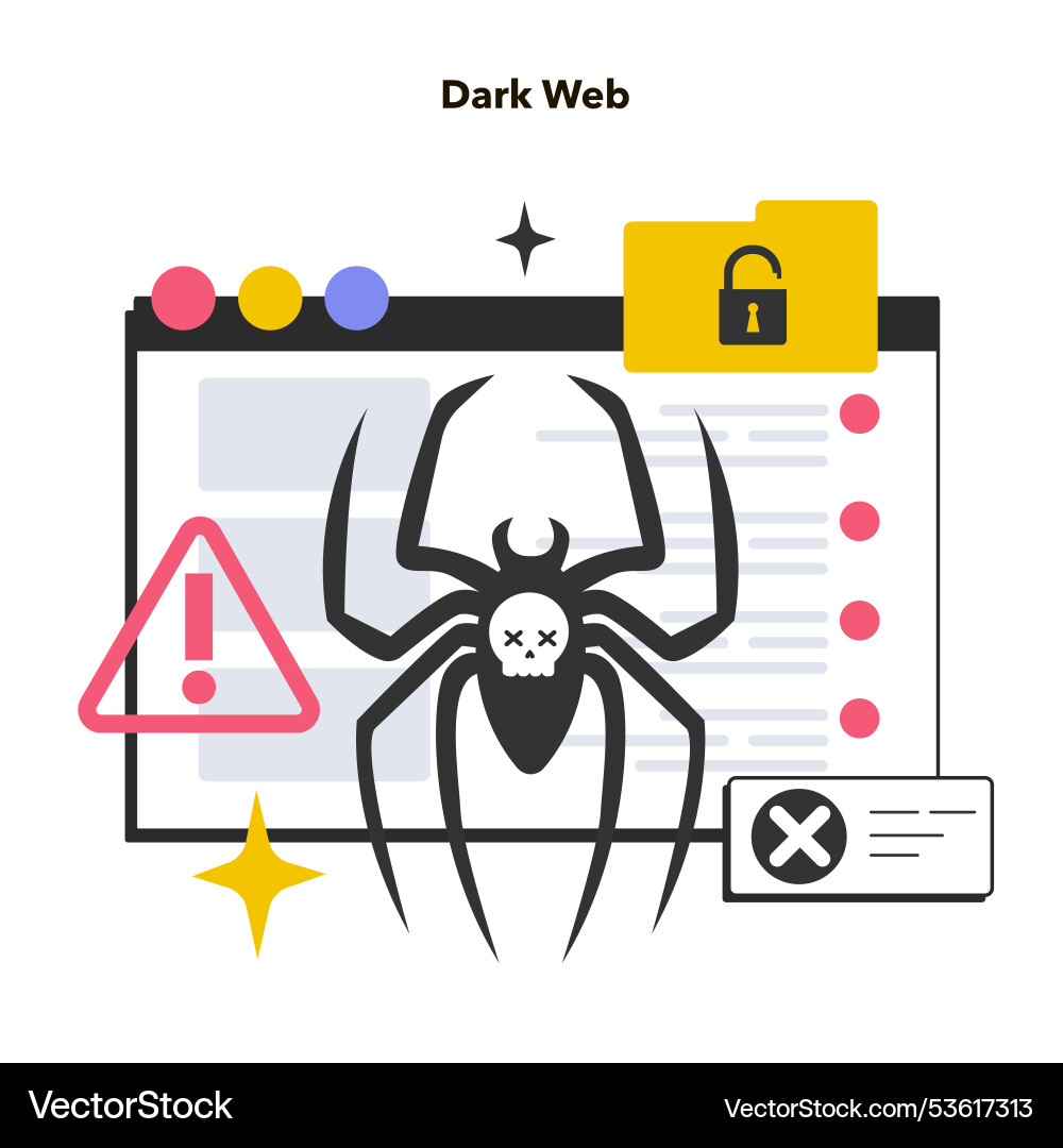Darkweb or darknet worldwide network segment vector image
