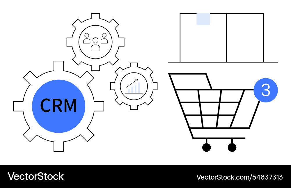 Integration of crm and e-commerce processes Vector Image
