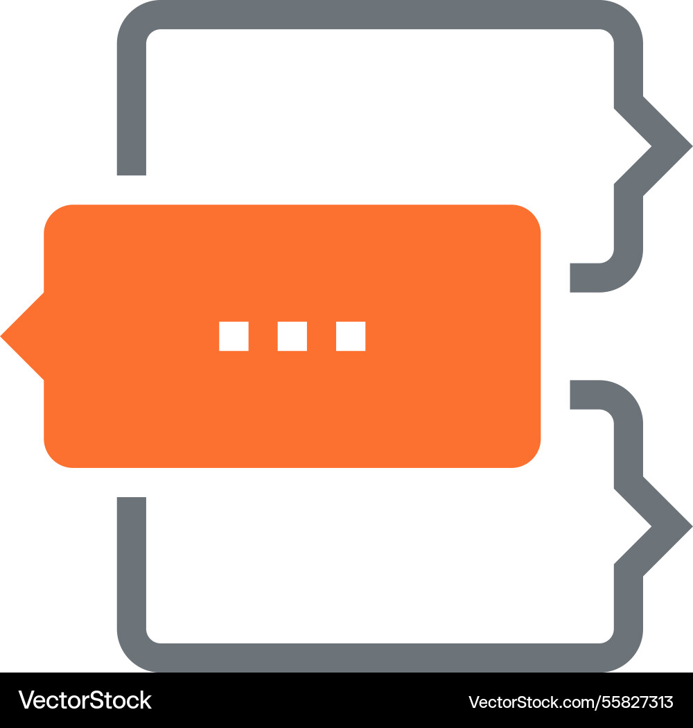 Message bubble flat line web icon concept Message bubble flat line web icon concept vector image