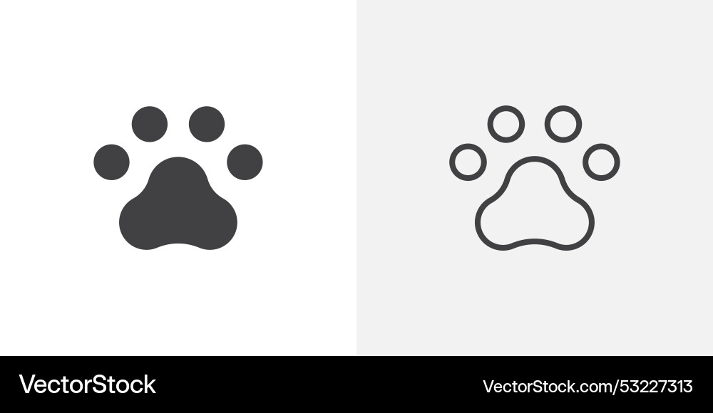 Paw icon flat and simple set design Vector Image