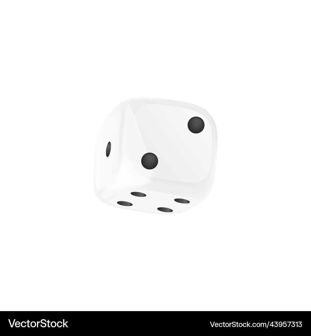 Realistic cube dice with numbers of black round vector image