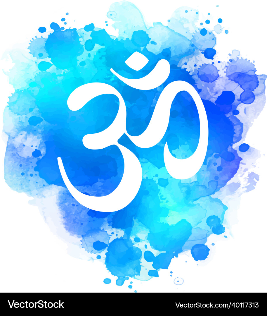 Sacred Om Watercolor Symbol Vector Image