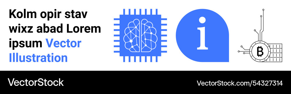 Ai brain circuit information icon bitcoin symbol Ai brain circuit information icon bitcoin symbol vector image