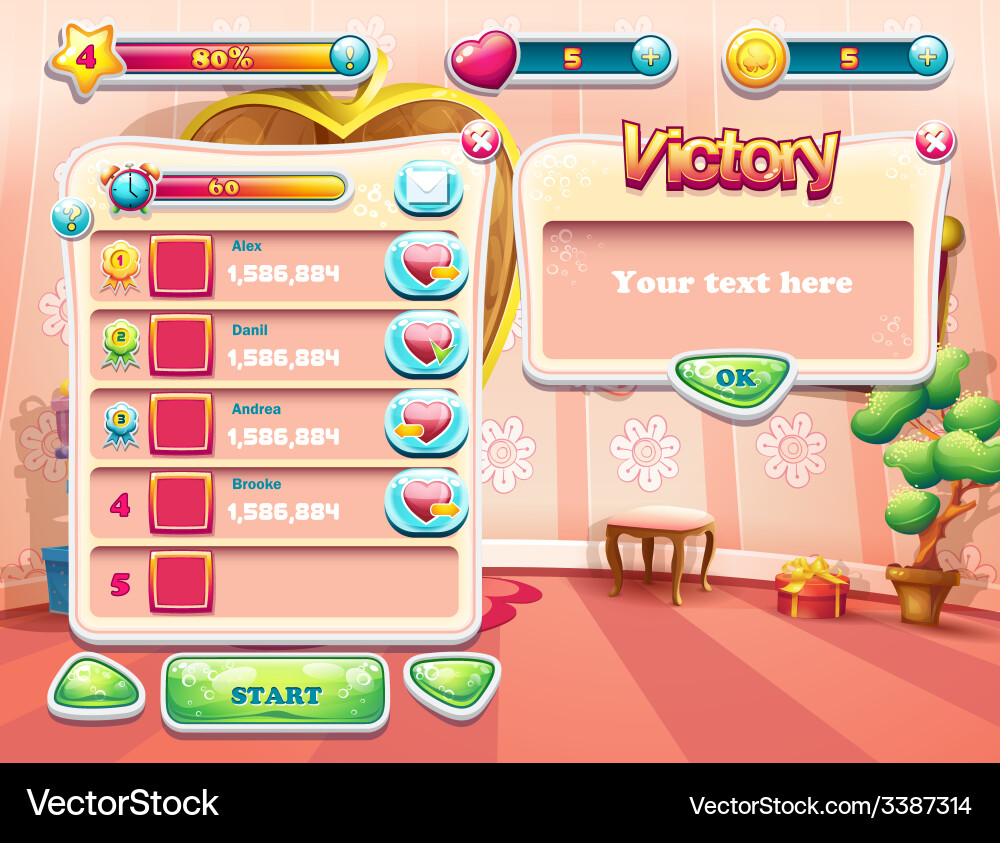 An example of one the screens computer vector image
