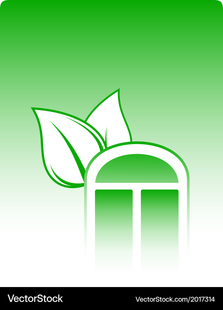 Background with window and leaf vector image