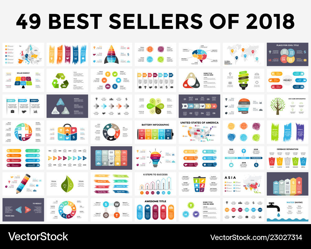 Best infographic templates of 2018 presentation Best infographic templates of 2018 presentation vector image