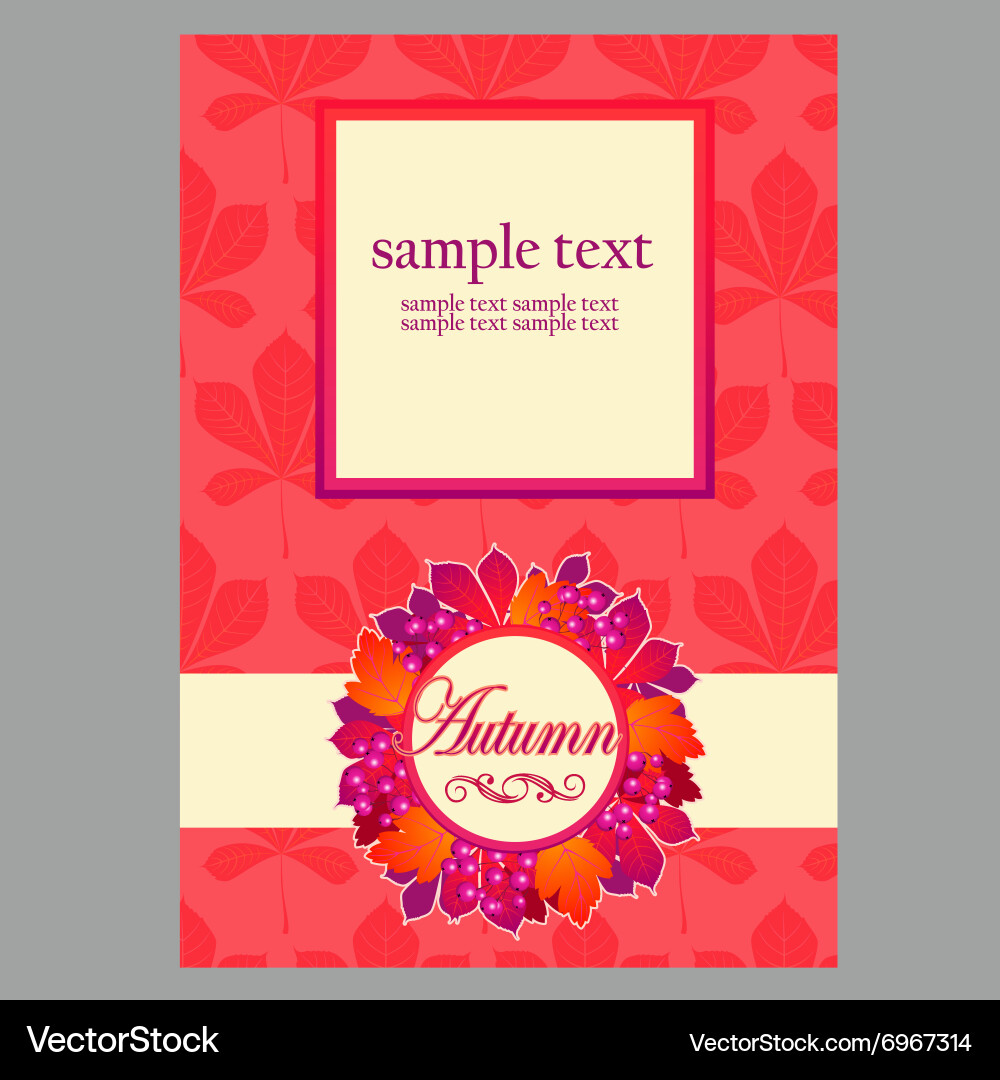 Card with wreath and space for text design Vector Image