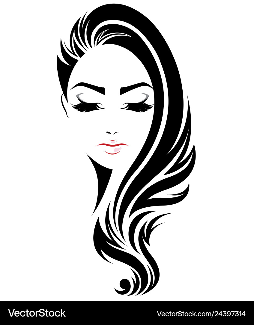 Elegant Woman's Long Hair Style Vector Image