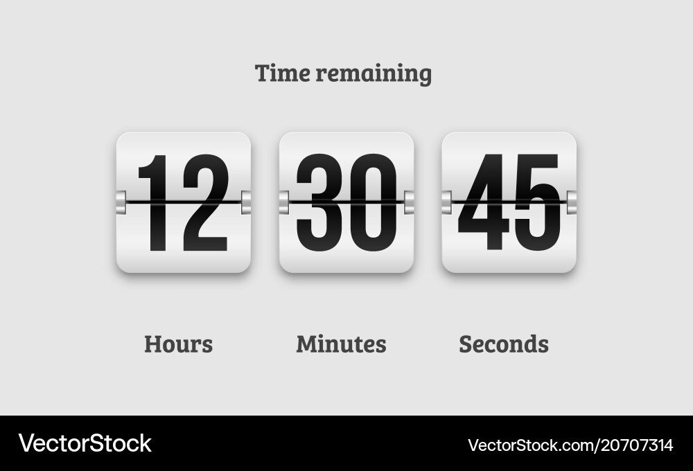 Flip Countdown Timer Clock vector image