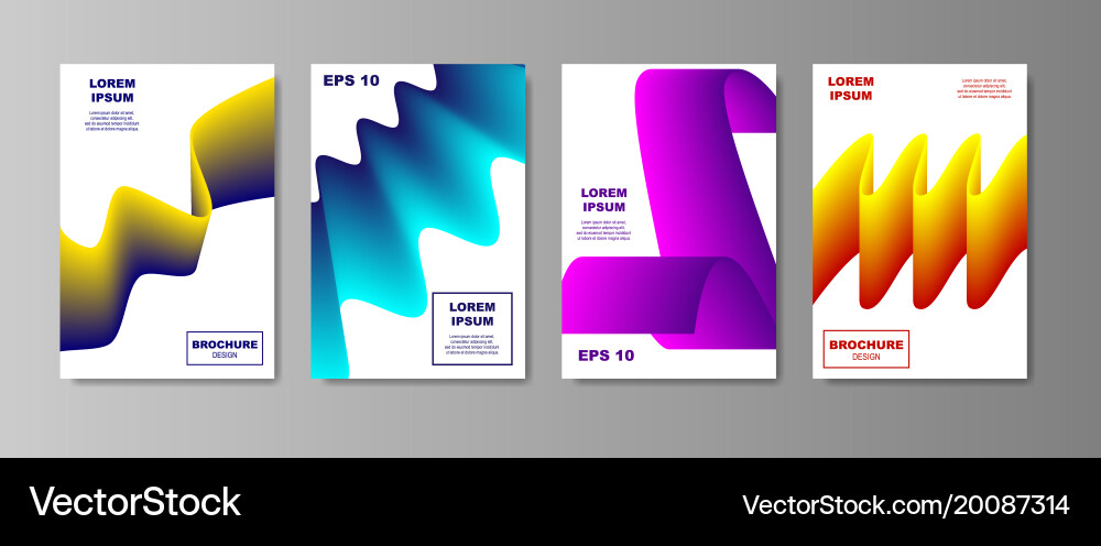 Fluid Abstract Color Splash Set vector image
