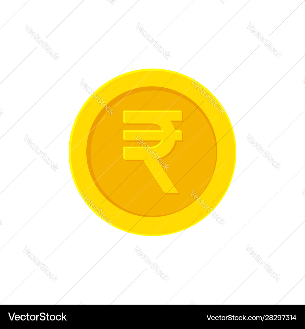 Golden Indian Rupee Coin Icon – Royalty-Free Vector | VectorStock