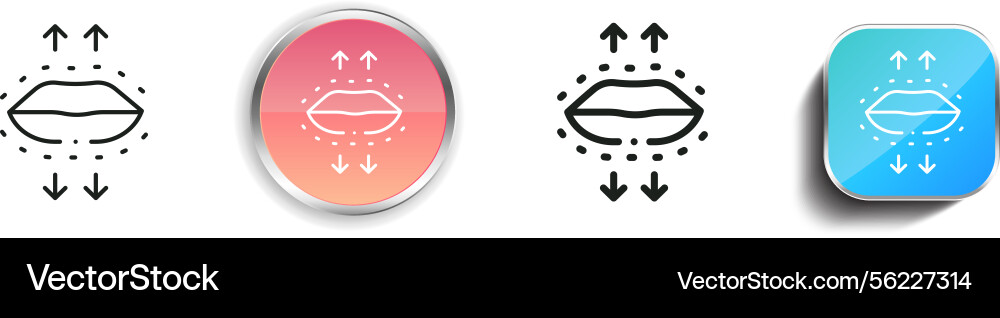 Lips icon thin linear regular and button style vector image