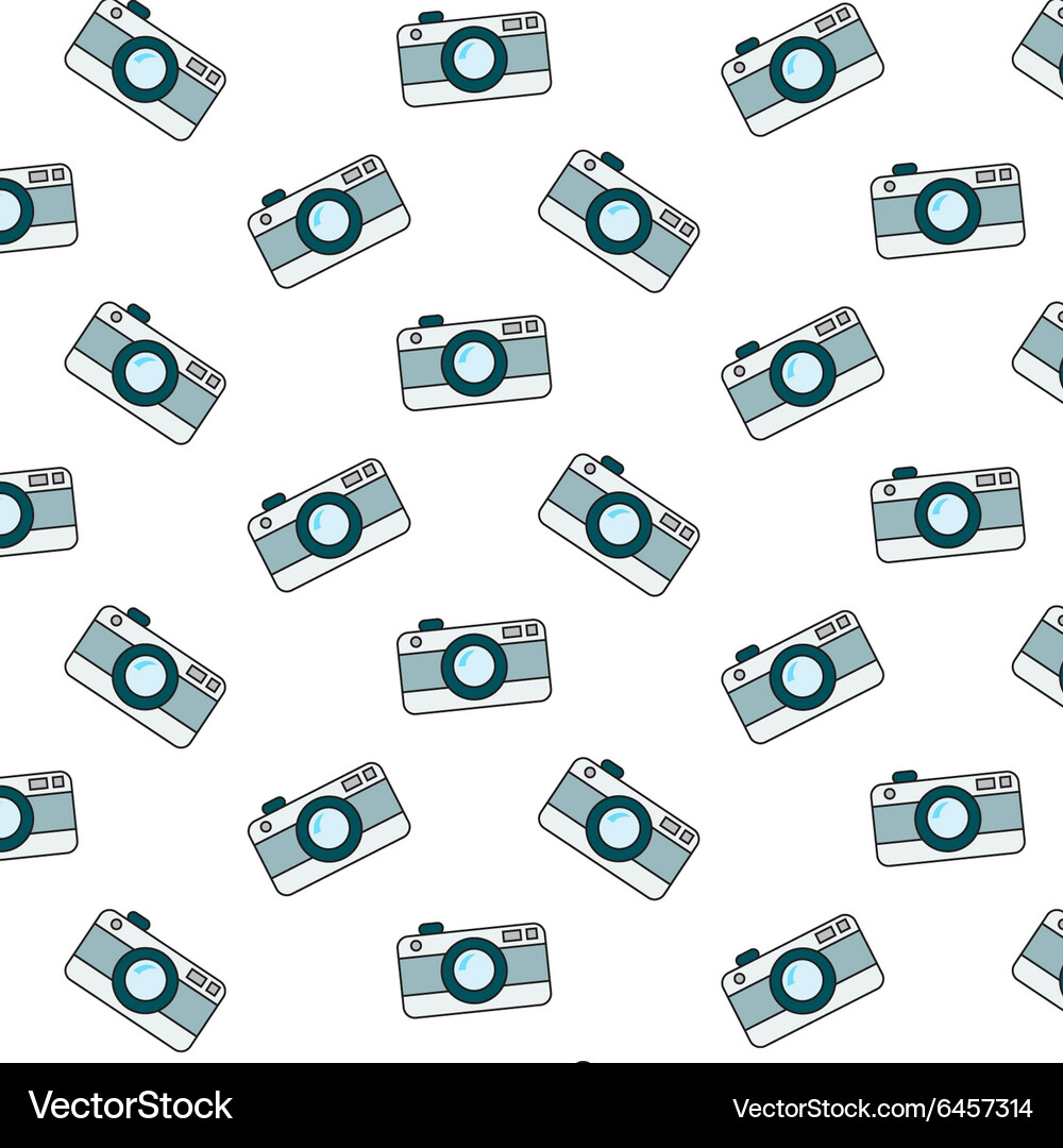 Retro camera pattern on white background Vector Image
