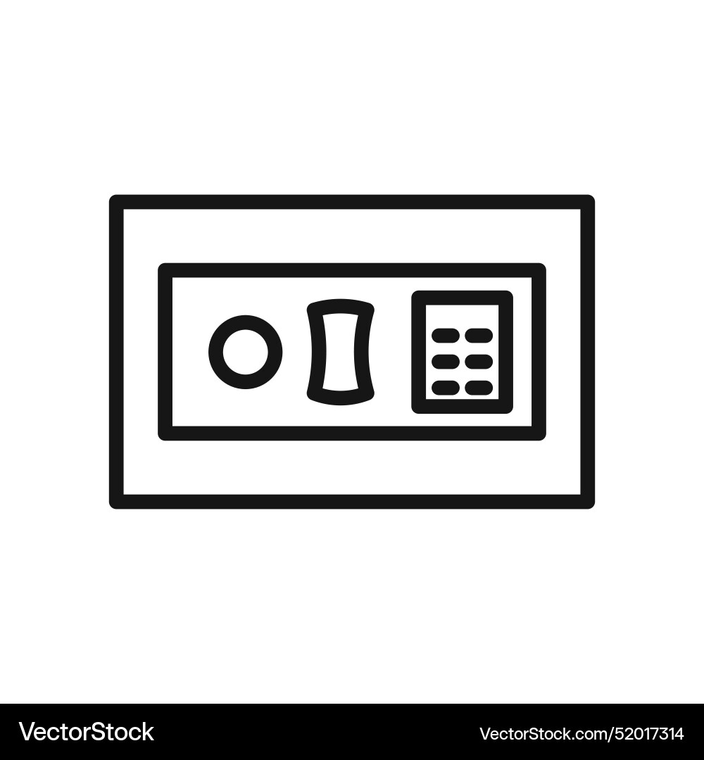 Safe box icon black line art Royalty Free Vector Image