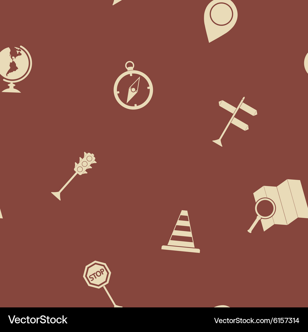 Seamless background with map and location sign Vector Image