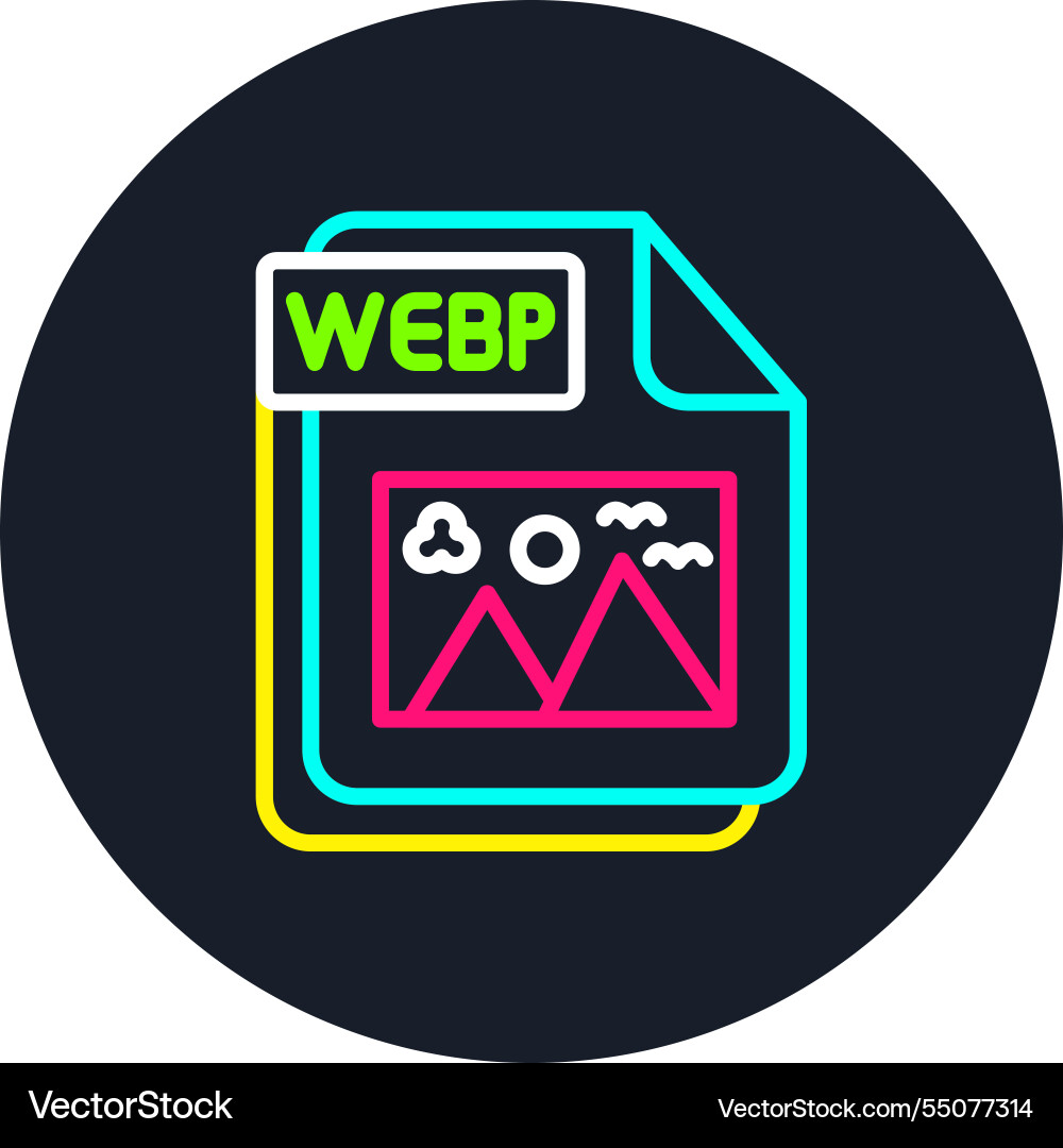 Webp line multi color icon Vector Image