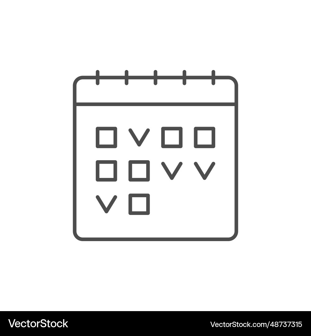 Calendar scheduling line outline icon Calendar scheduling line outline icon vector image