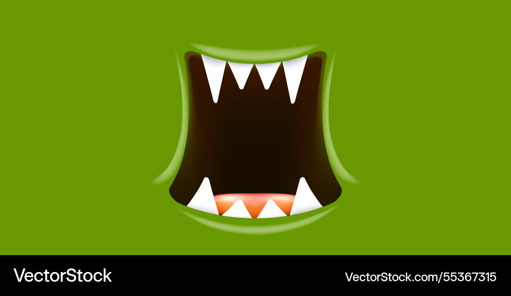 Cartoon wide open monster mouth with fangs Cartoon wide open monster mouth with fangs vector image