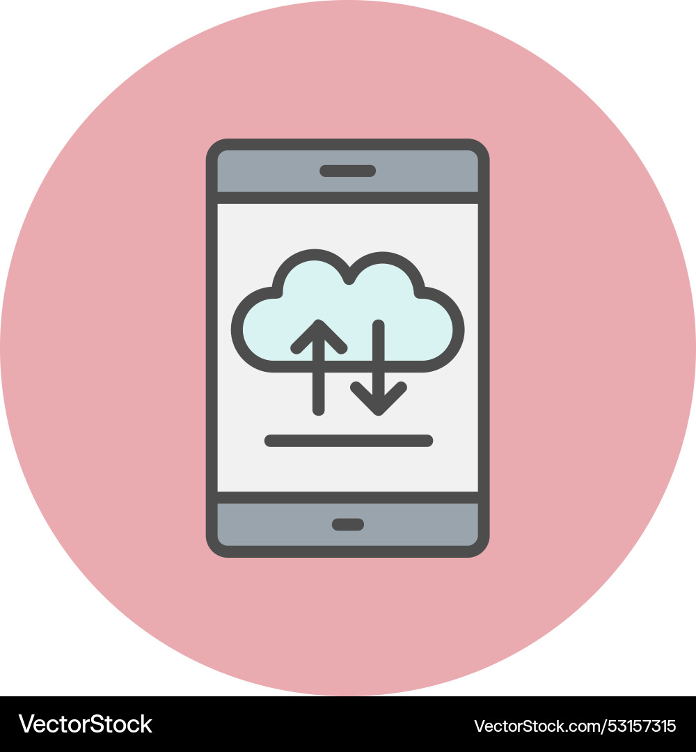 Cloud computing line filled circle icon Vector Image