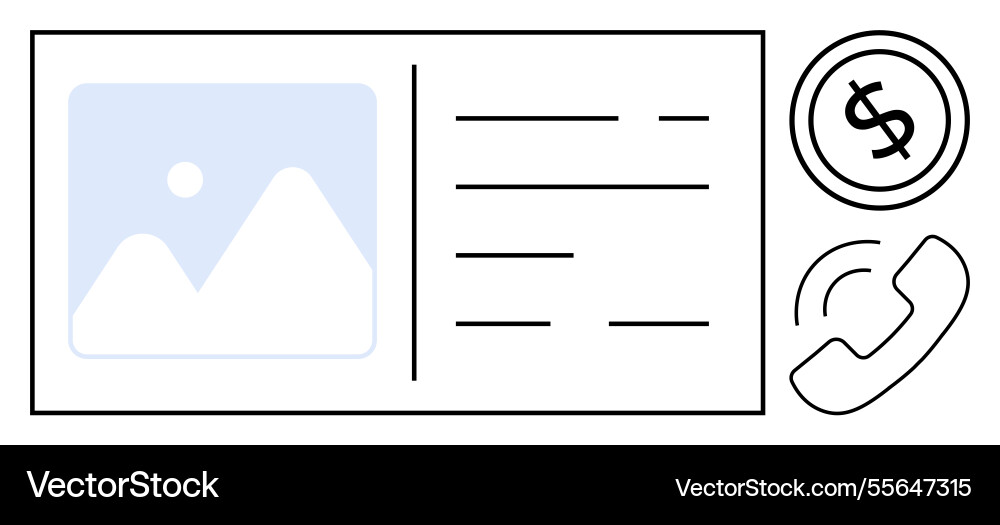 Contact and payment information layout with image Contact and payment information layout with image vector image