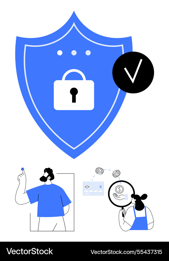 Datensicherheit und Authentifizierungsverfahren Datensicherheit und Authentifizierungsverfahren vektorbild