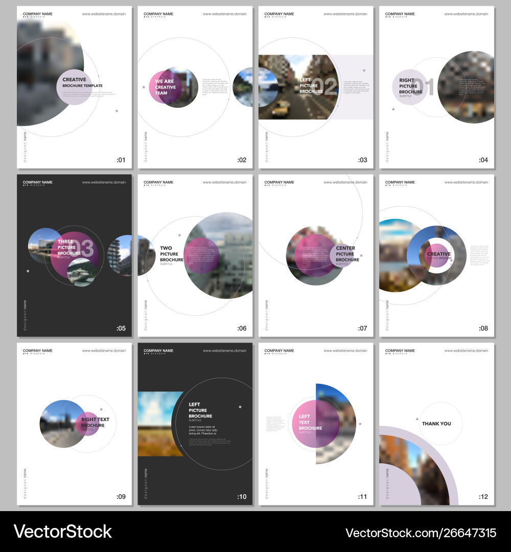 Minimal brochure templates with circle elements Minimal brochure templates with circle elements vector image