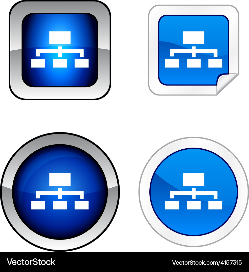 Network button set Vector Image