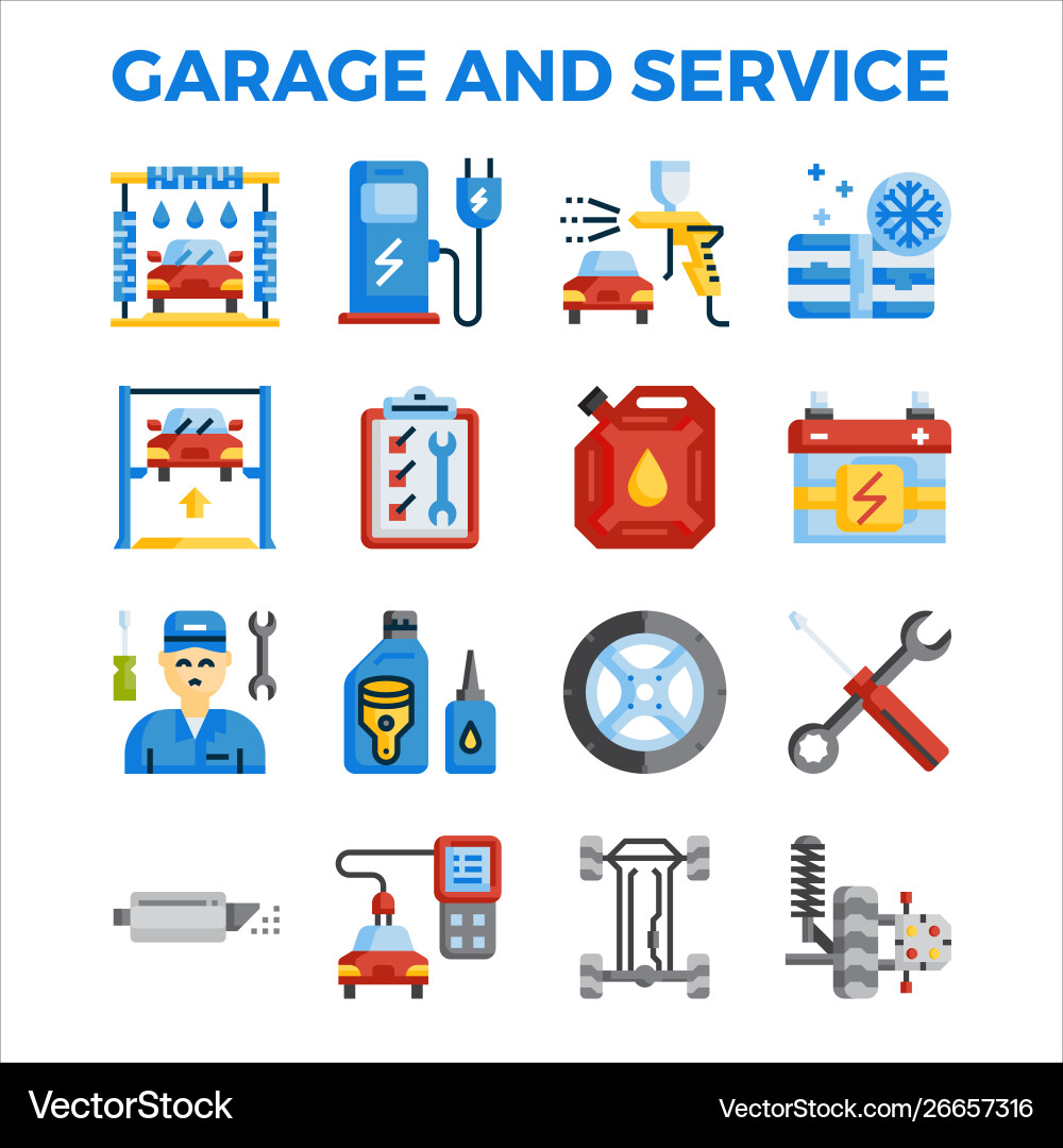 Automotive Service Icons Vector Image