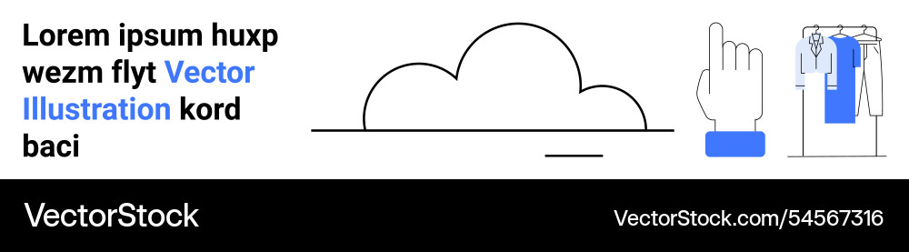 Cloud computing concept with hand clicking icon Cloud computing concept with hand clicking icon vector image