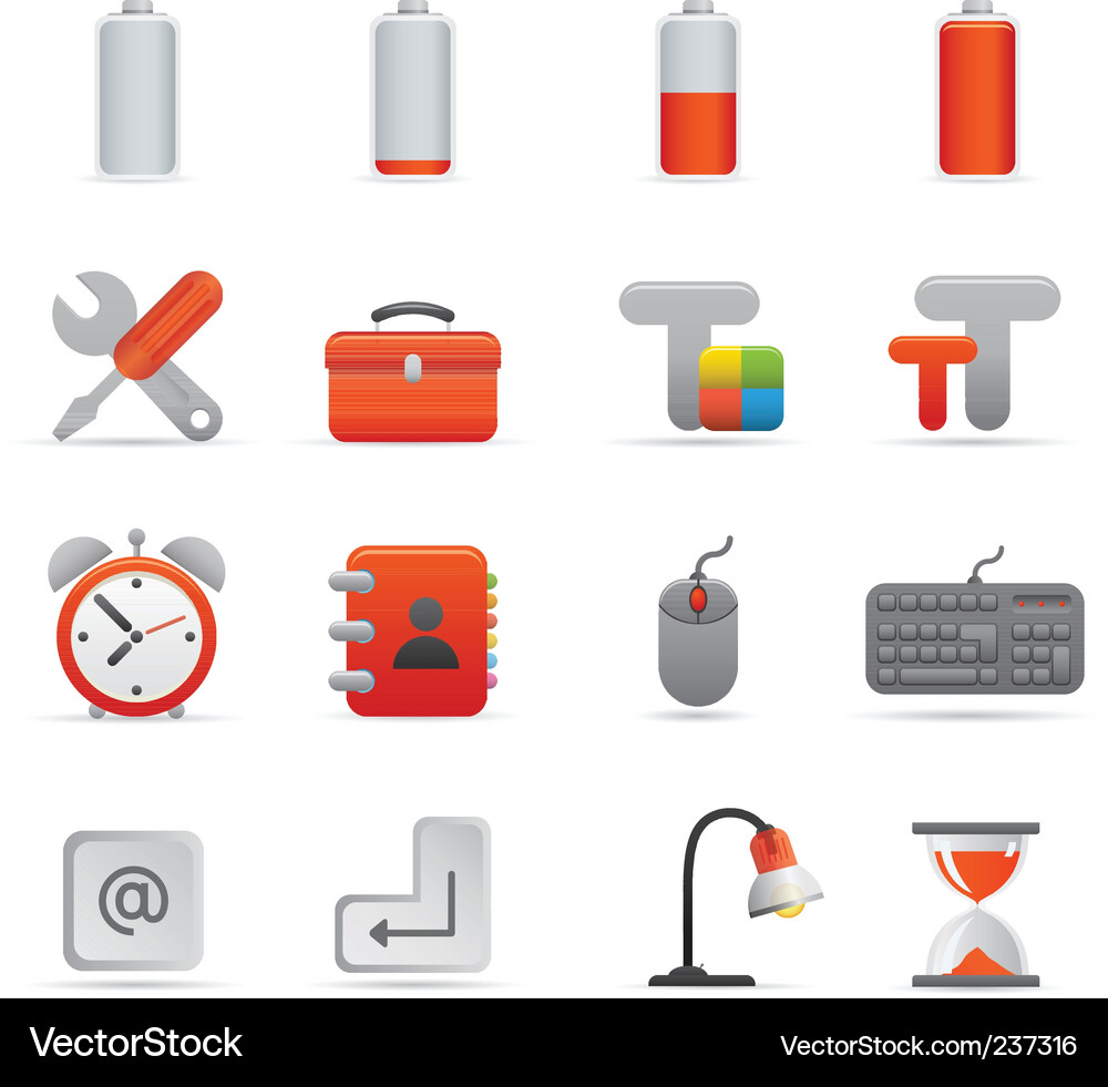 Computer Icon Set Vector Image