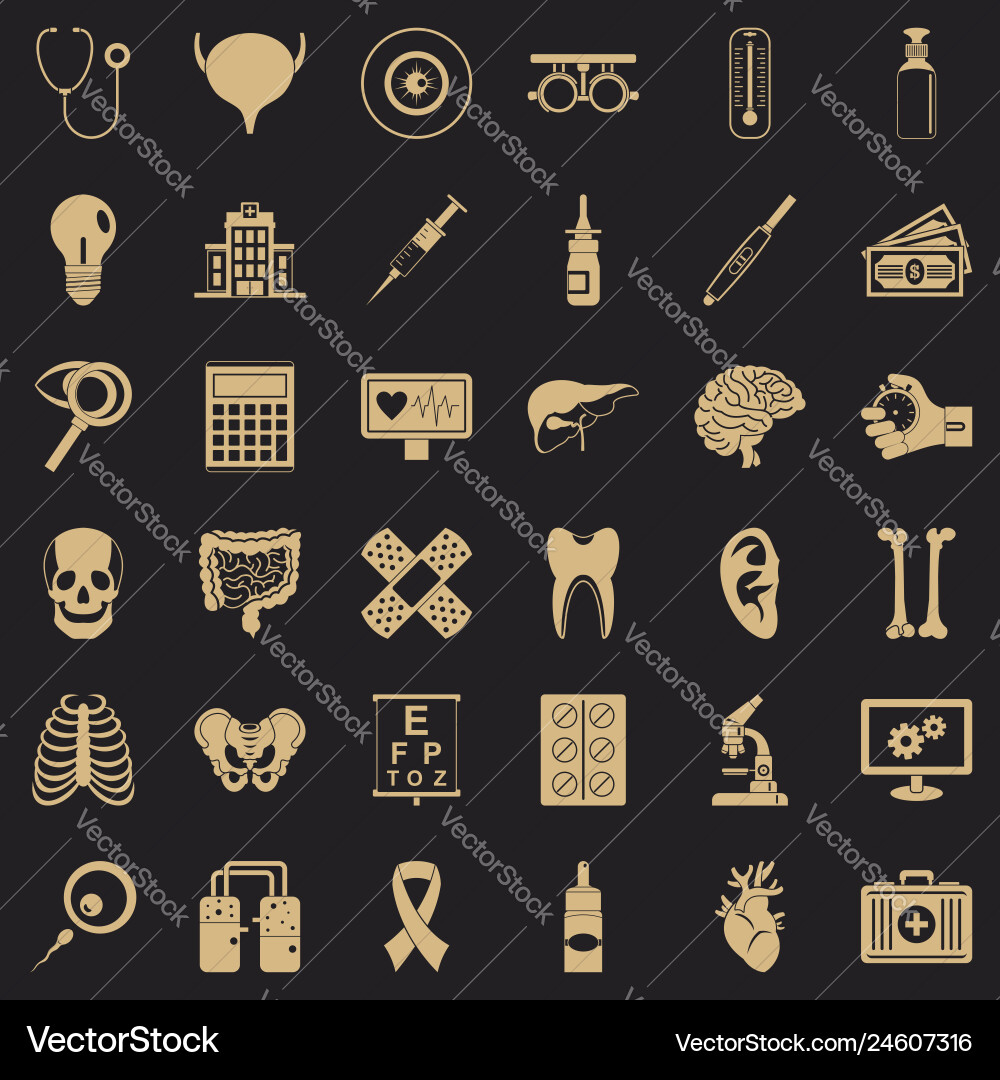Diagnostic icons set simple style Vector Image