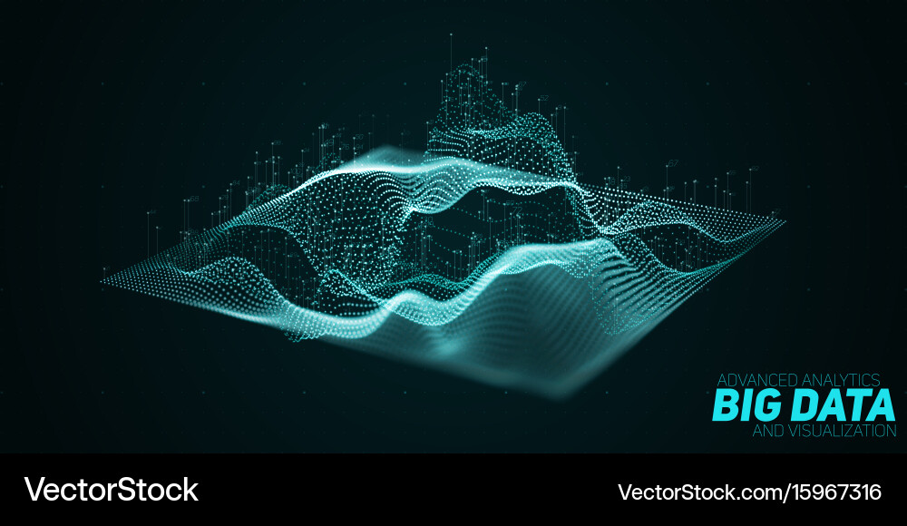 Dynamic Data Wave Visualization vector image