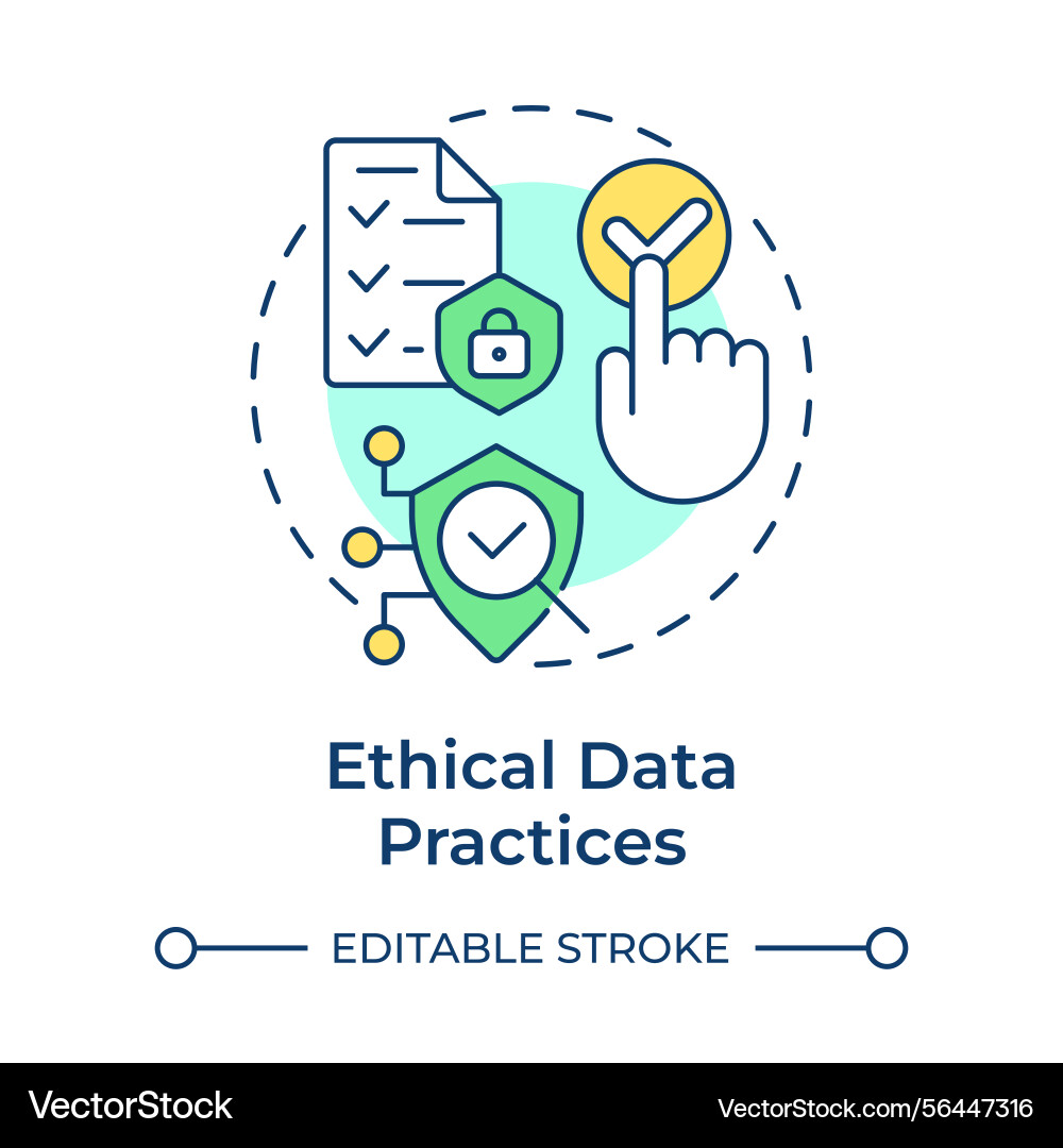 Ethical data practices multi color concept icon Ethical data practices multi color concept icon vector image