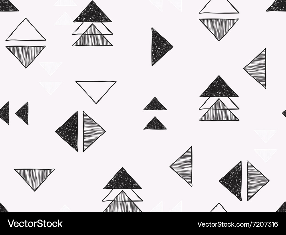 Hand-Drawn Triangle Pattern Vector Image