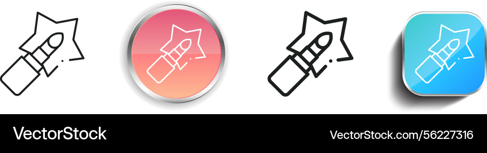 Lippenstift-Symbol dünn linear regelmäßig und Taste Lippenstift-Symbol dünn linear regelmäßig und Taste vektorbild
