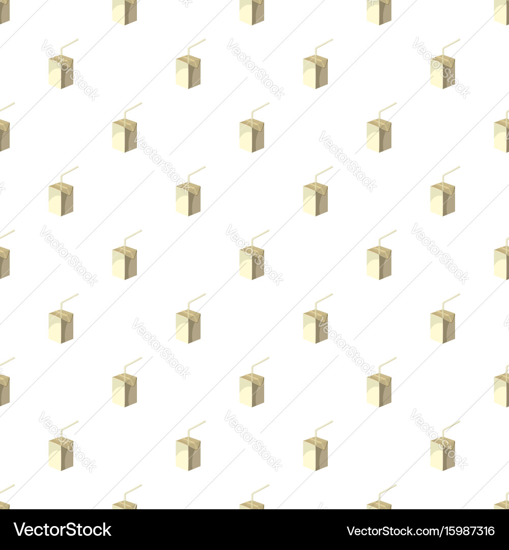 Milk box with drinking straw pattern vector image