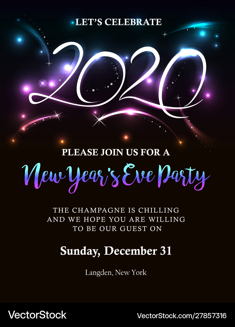 New year 2020 invitation New year 2020 invitation vector image