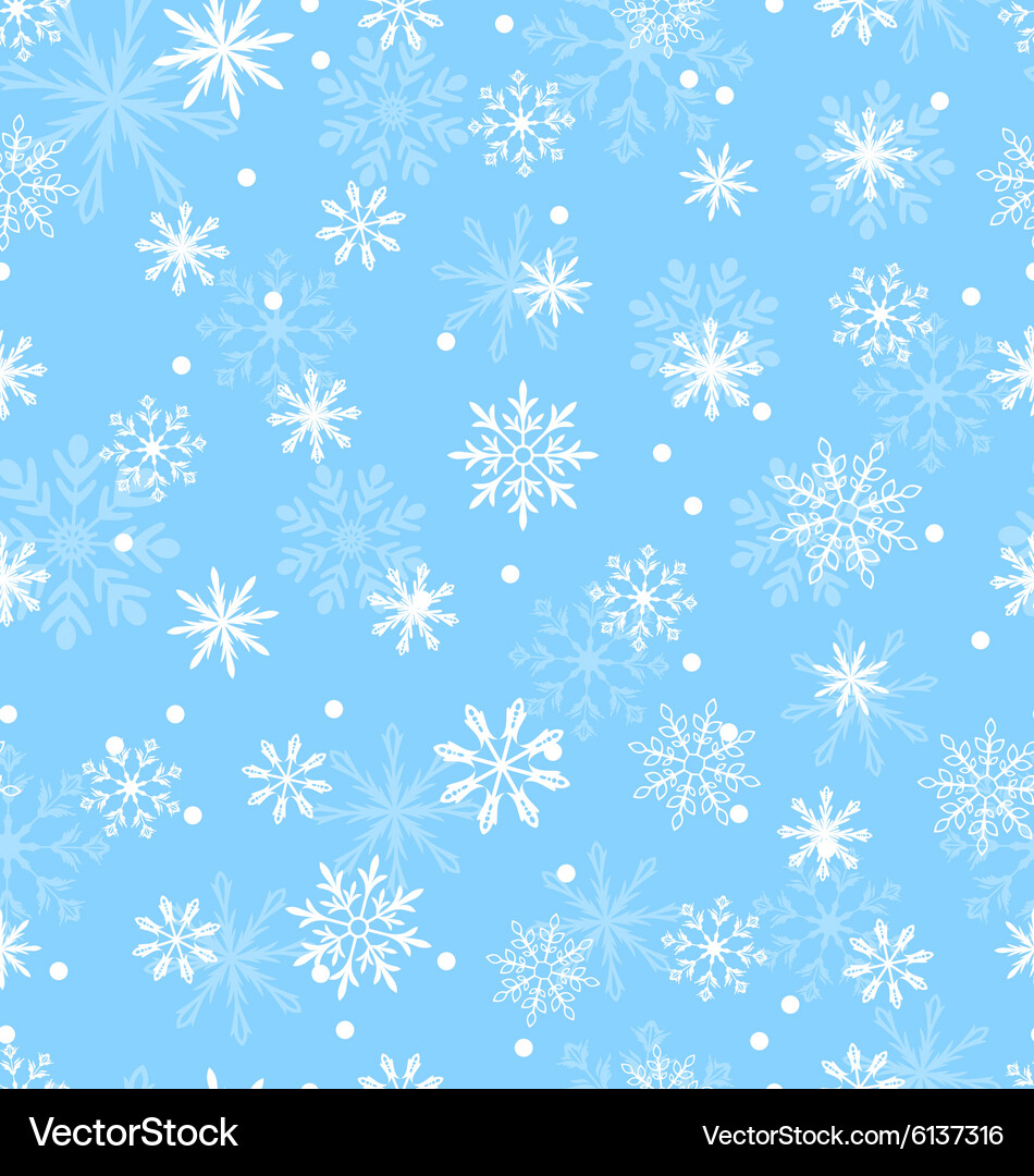 Seamless pattern with variation snowflakes Vector Image
