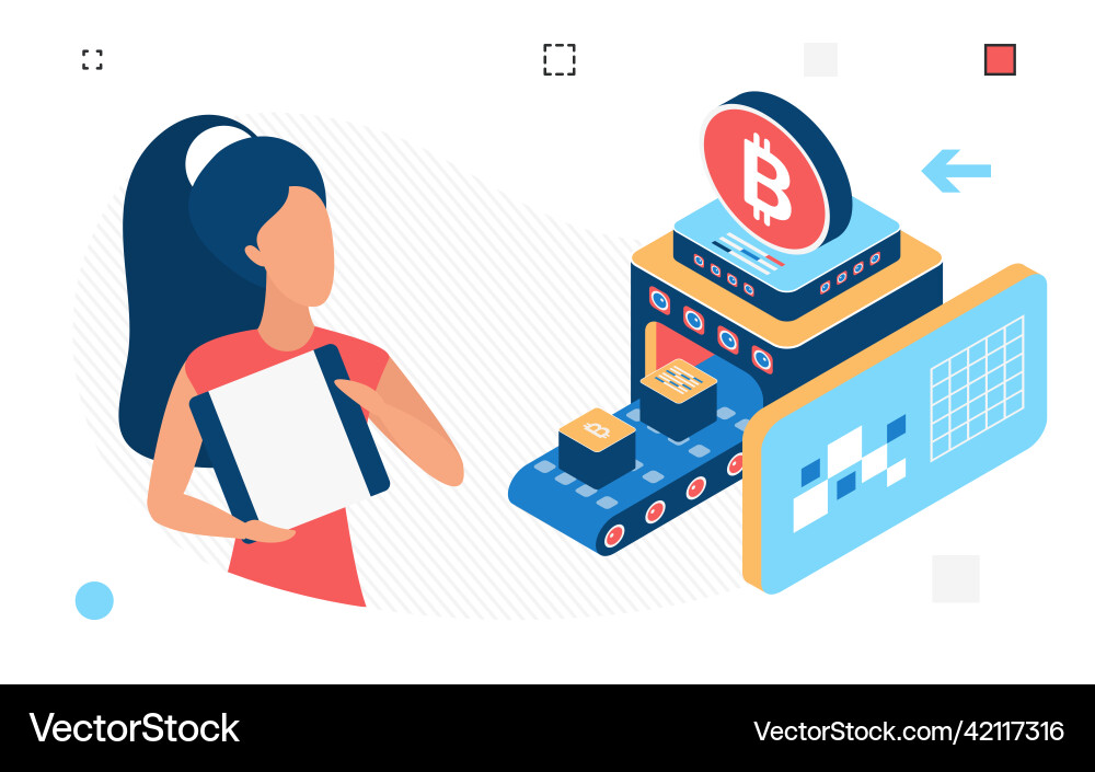 Successful implementation of bitcoin vector image