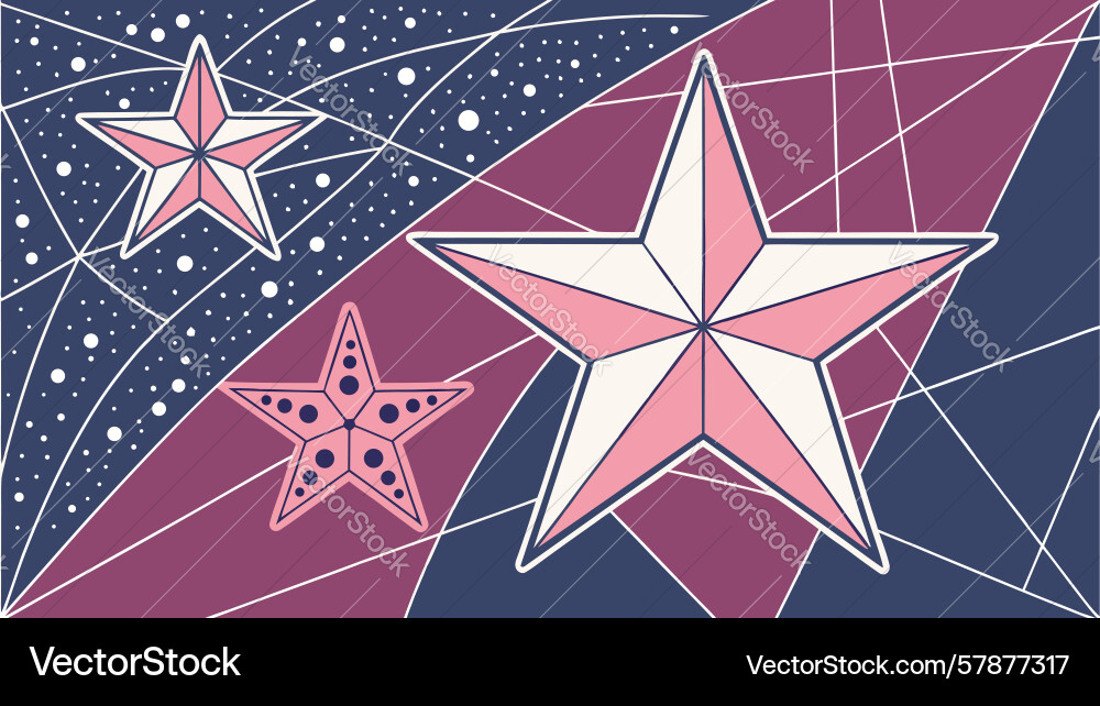 Abstract star with decorative patterns and small Vector Image