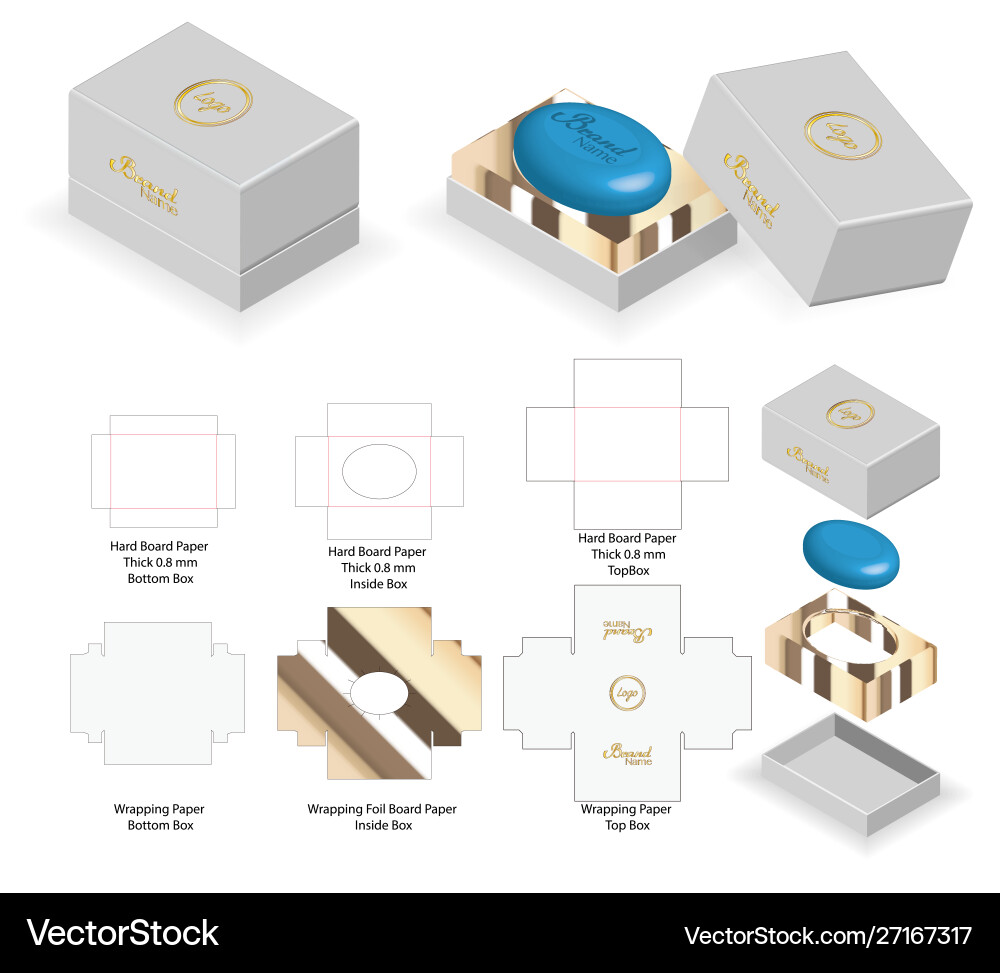 Box Verpackung Stanzschablone Design 3d Mock-up Box Verpackung Stanzschablone Design 3d Mock-up vektorbild