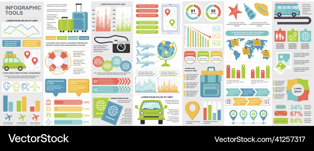 Bundle infographic ui ux kit elements vector image