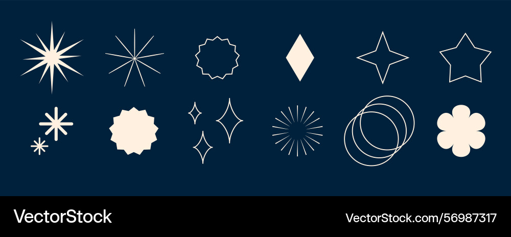 Collection of y2k retro shape icon design Vector Image