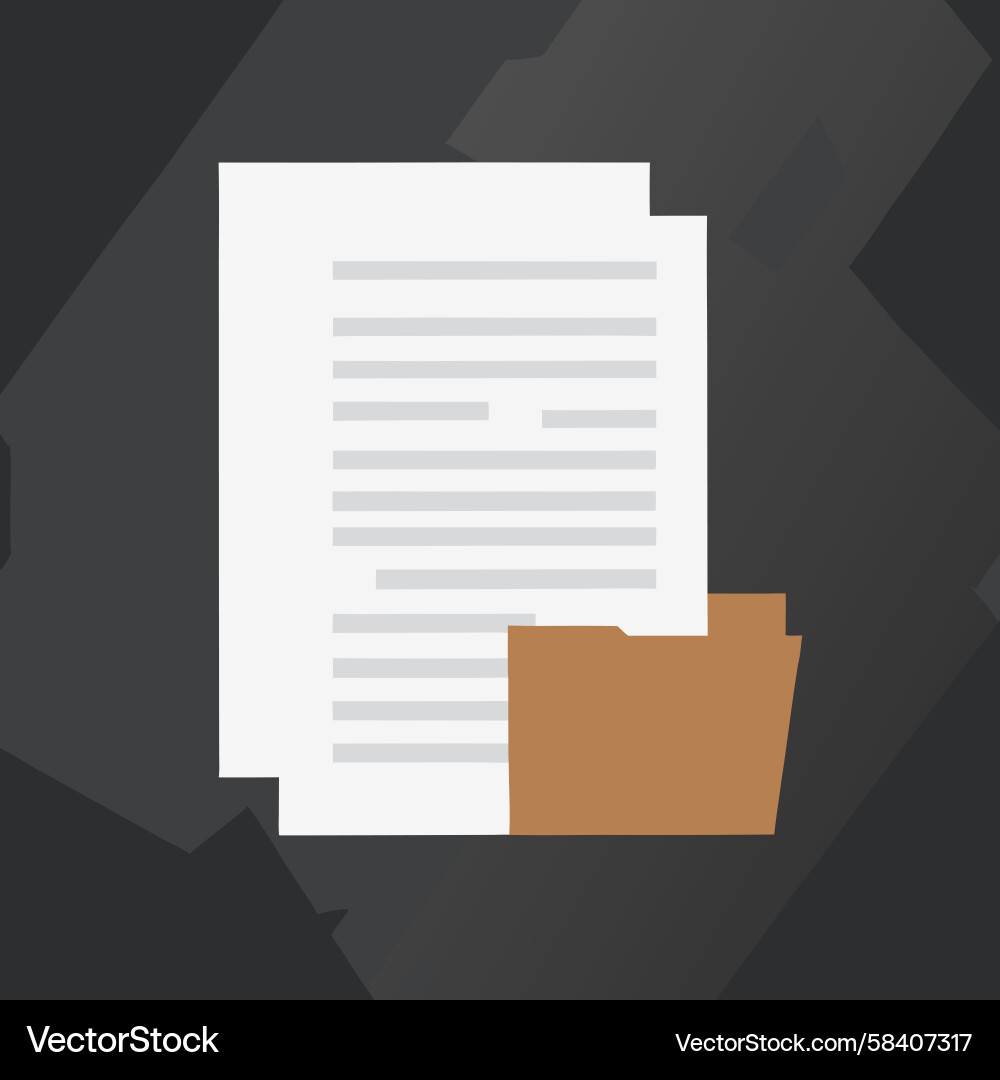 Document with Folder Icon Vector Image