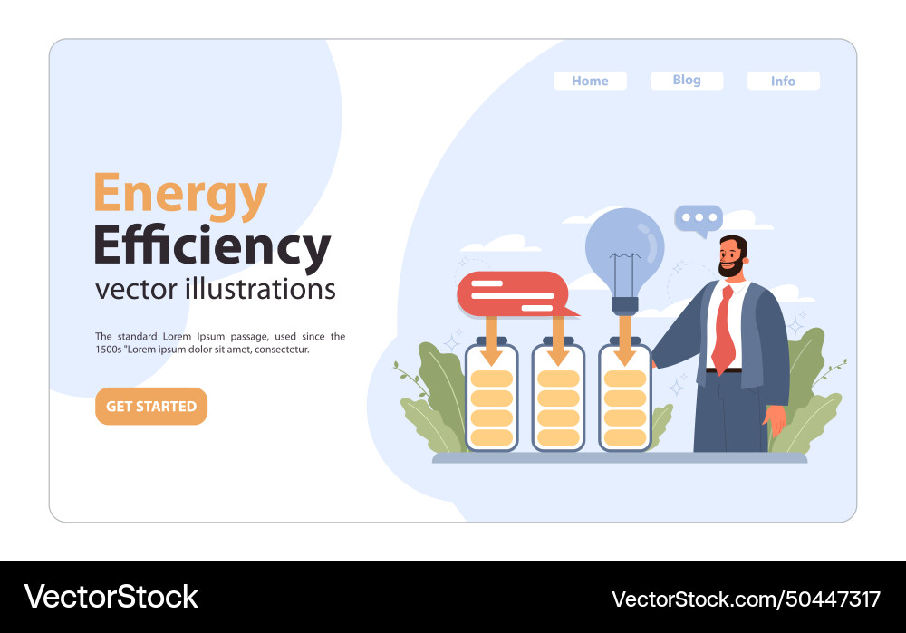 Energy efficiency concept flat Royalty Free Vector Image
