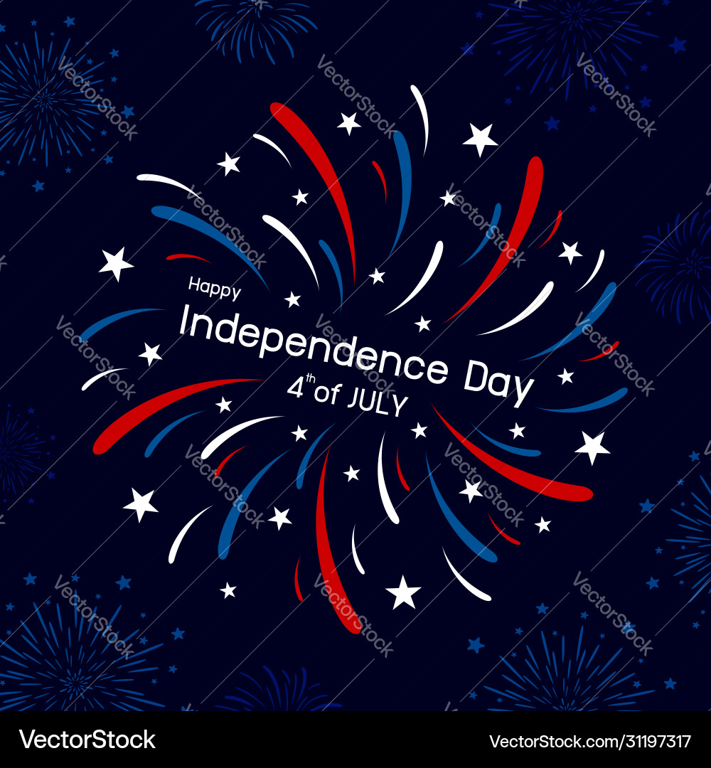 Fireworks design 4th july vector image