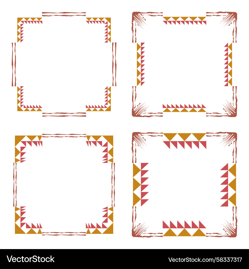 Geometric Square Border Element Vector Image