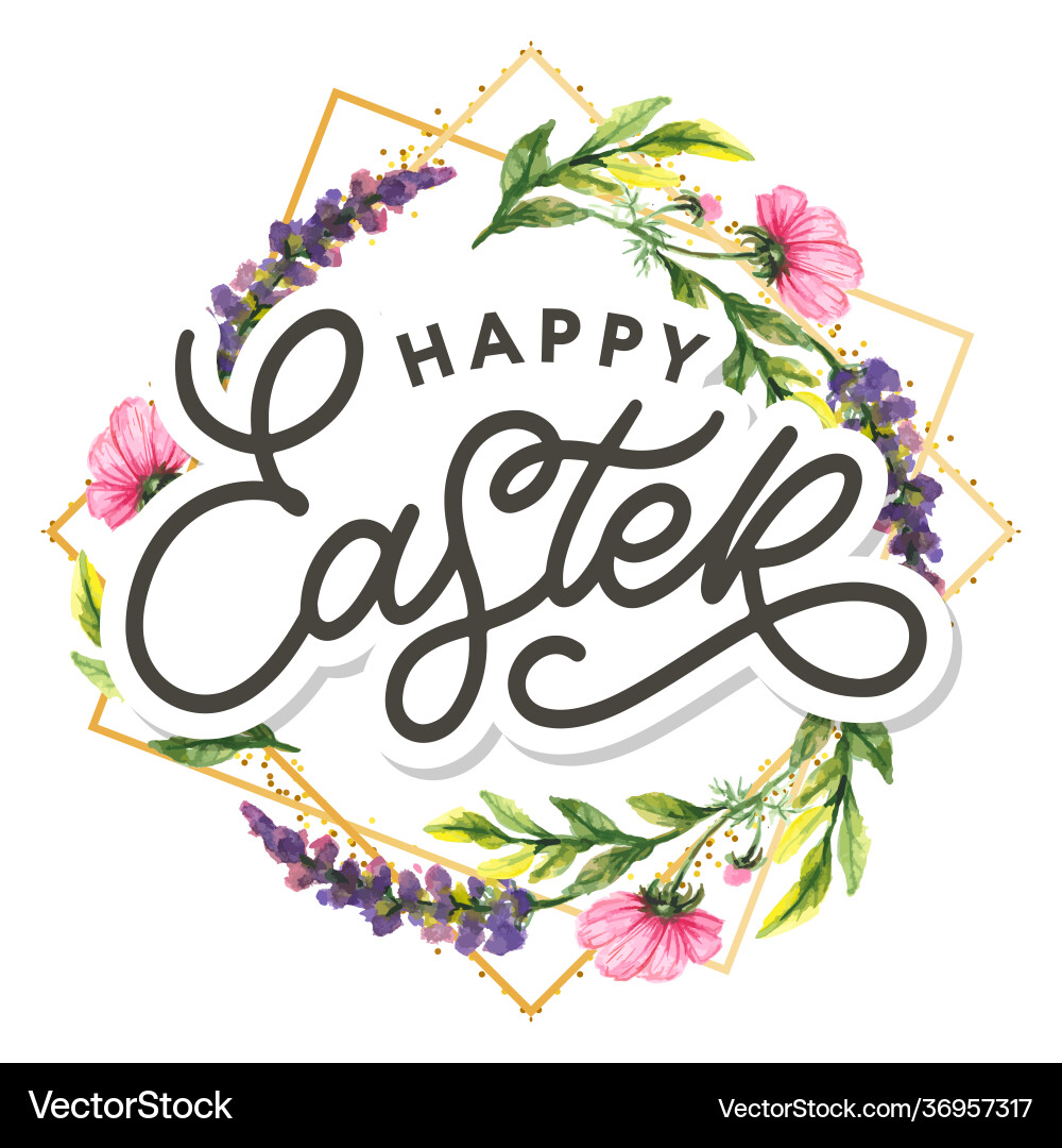 Happy easter hand sketched logotype badge Happy easter hand sketched logotype badge vector image