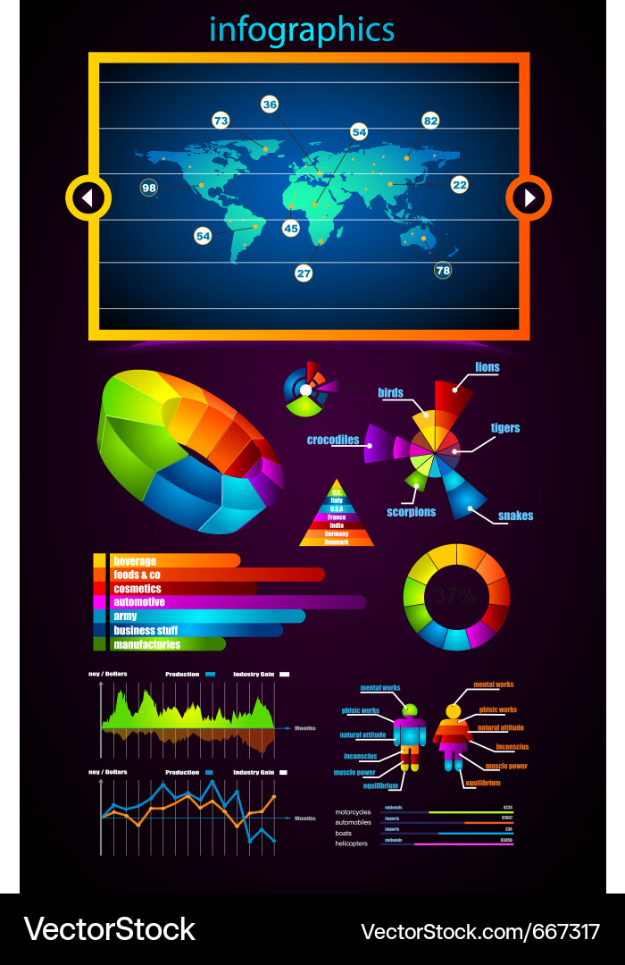 Modern Data Charts Vector Image