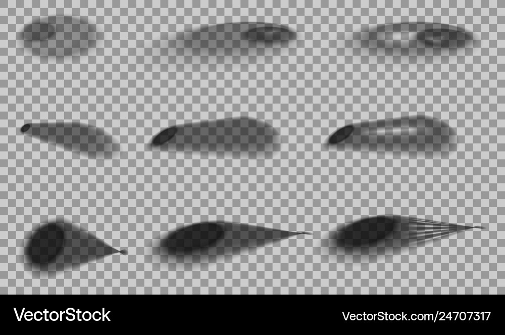 Set of transparent oval shadow with soft edges Set of transparent oval shadow with soft edges Vector Image